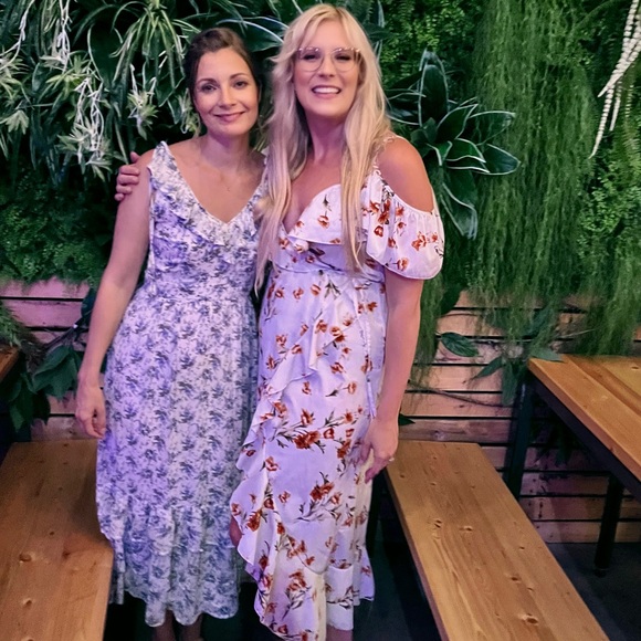 Floral ruffle Maxi Dress with Spaghetti Straps and cold shoulder - Picture 8 of 15